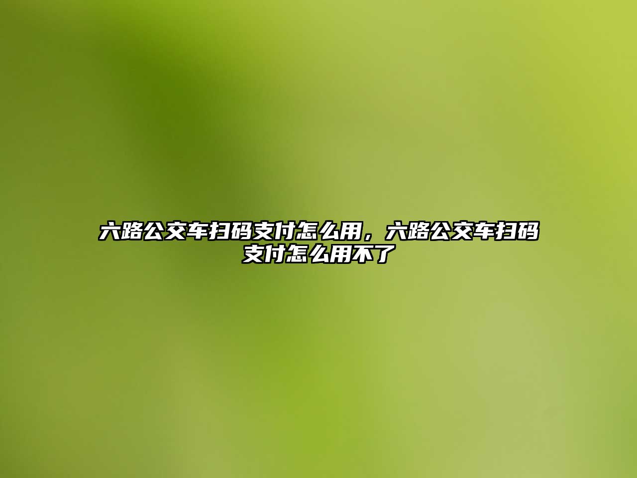 六路公交車掃碼支付怎么用，六路公交車掃碼支付怎么用不了