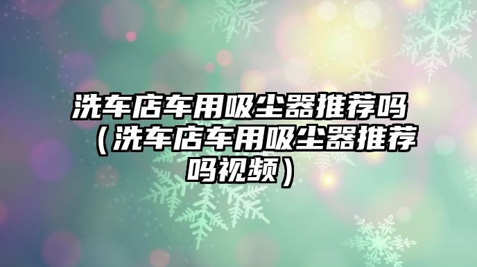 洗車店車用吸塵器推薦嗎（洗車店車用吸塵器推薦嗎視頻）