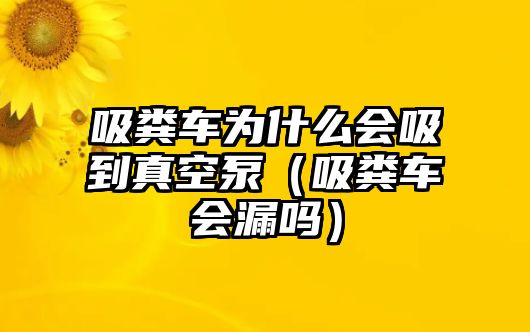 吸糞車為什么會吸到真空泵（吸糞車會漏嗎）