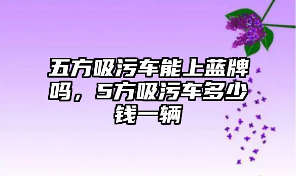 五方吸污車能上藍(lán)牌嗎，5方吸污車多少錢一輛