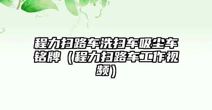 程力掃路車洗掃車吸塵車銘牌（程力掃路車工作視頻）