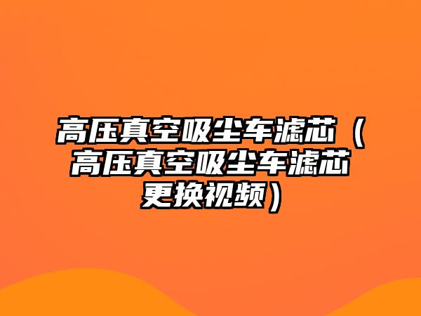 高壓真空吸塵車濾芯（高壓真空吸塵車濾芯更換視頻）