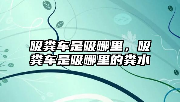 吸糞車是吸哪里，吸糞車是吸哪里的糞水