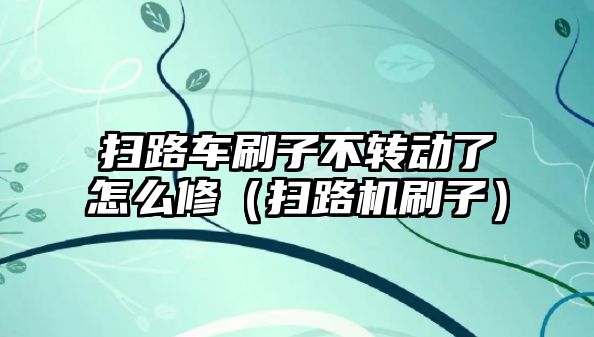 掃路車刷子不轉動了怎么修（掃路機刷子）