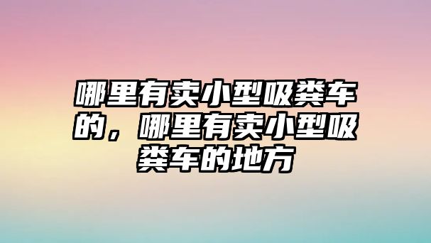 哪里有賣小型吸糞車的，哪里有賣小型吸糞車的地方