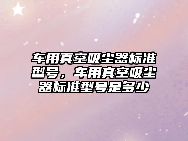 車用真空吸塵器標準型號，車用真空吸塵器標準型號是多少