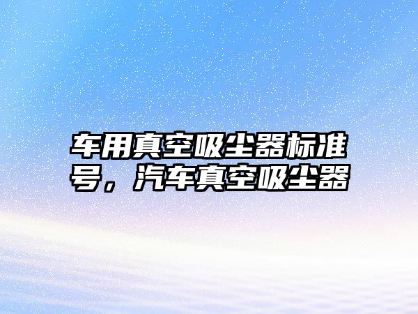 車用真空吸塵器標準號，汽車真空吸塵器