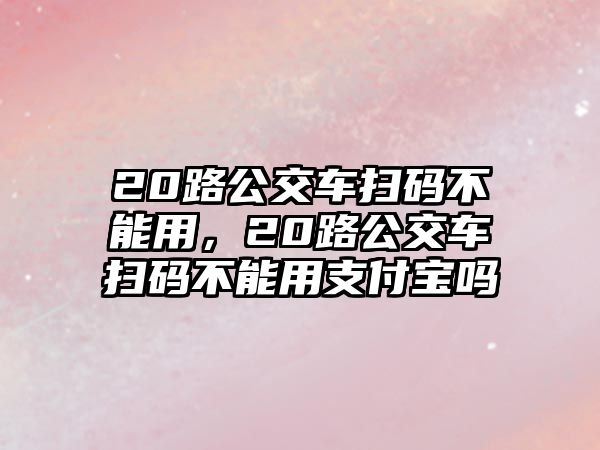 20路公交車掃碼不能用，20路公交車掃碼不能用支付寶嗎