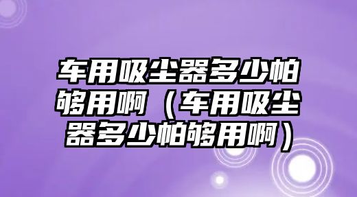 車用吸塵器多少帕夠用啊（車用吸塵器多少帕夠用啊）