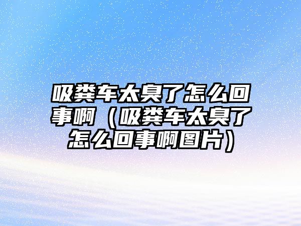 吸糞車太臭了怎么回事?。ㄎS車太臭了怎么回事啊圖片）