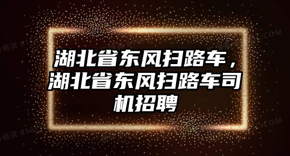 湖北省東風掃路車，湖北省東風掃路車司機招聘