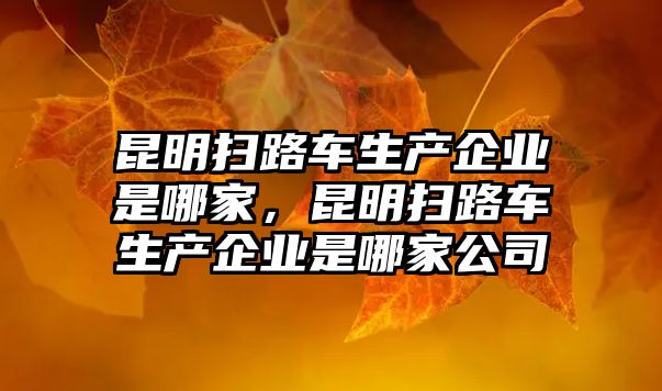 昆明掃路車生產企業是哪家，昆明掃路車生產企業是哪家公司