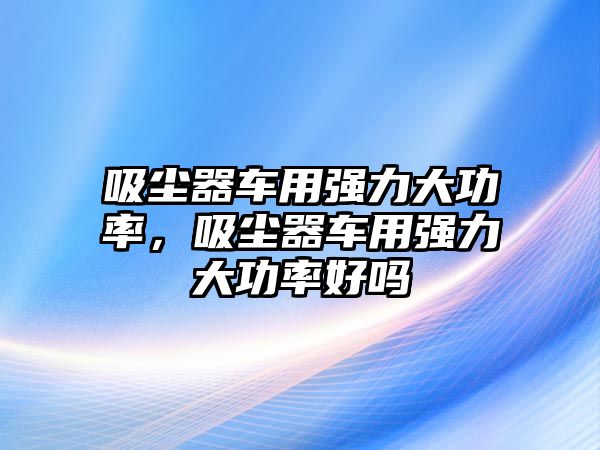 吸塵器車用強力大功率，吸塵器車用強力大功率好嗎