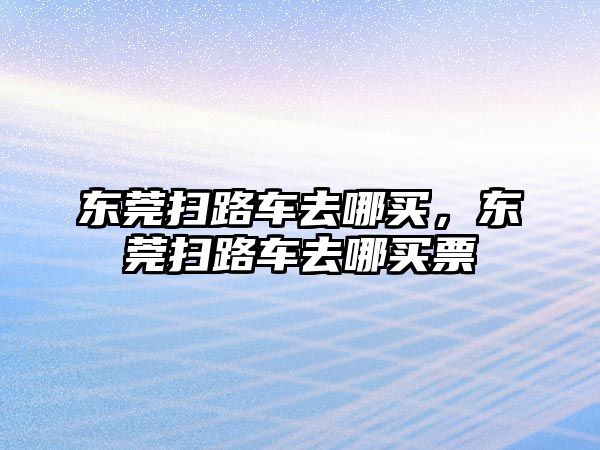 東莞掃路車去哪買，東莞掃路車去哪買票