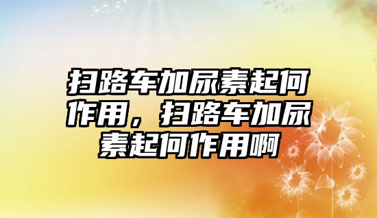 掃路車加尿素起何作用，掃路車加尿素起何作用啊