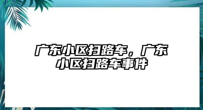 廣東小區掃路車，廣東小區掃路車事件