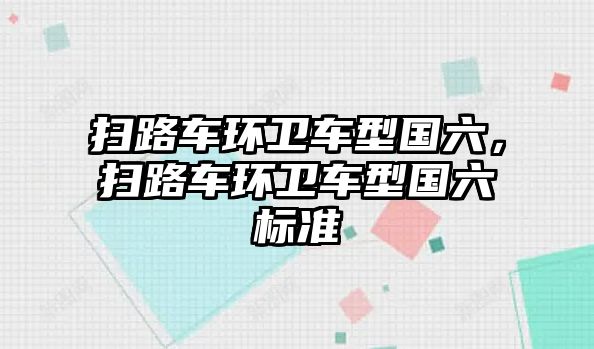 掃路車環衛車型國六，掃路車環衛車型國六標準