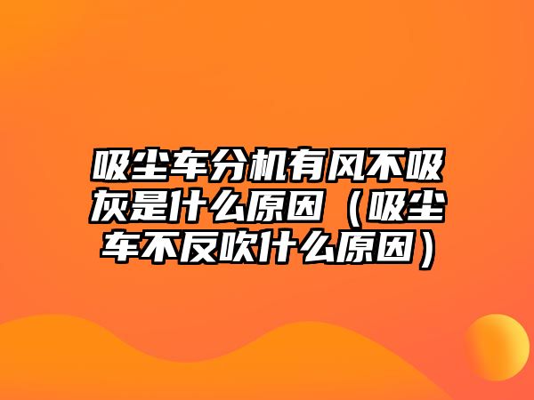 吸塵車分機有風不吸灰是什么原因（吸塵車不反吹什么原因）