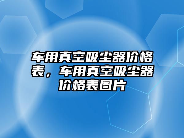 車用真空吸塵器價格表，車用真空吸塵器價格表圖片