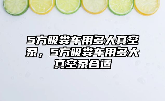 5方吸糞車用多大真空泵，5方吸糞車用多大真空泵合適