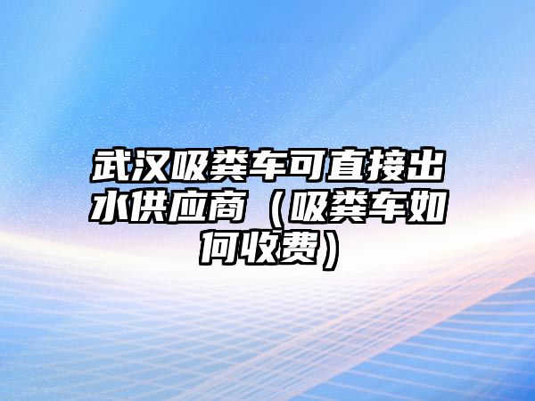 武漢吸糞車可直接出水供應商（吸糞車如何收費）