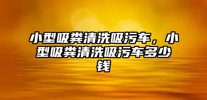 小型吸糞清洗吸污車，小型吸糞清洗吸污車多少錢