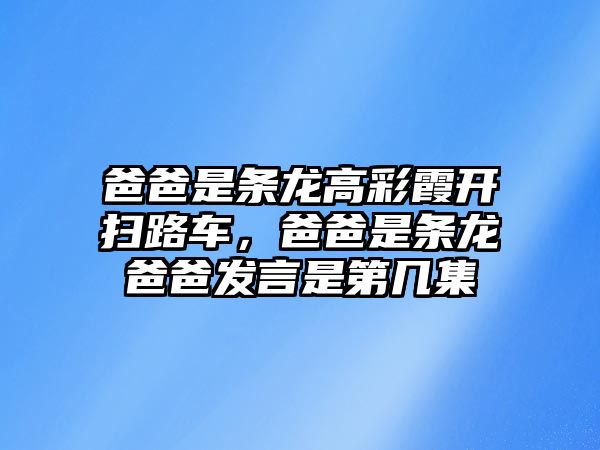 爸爸是條龍高彩霞開掃路車，爸爸是條龍爸爸發言是第幾集