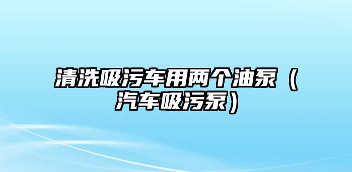 清洗吸污車用兩個油泵（汽車吸污泵）