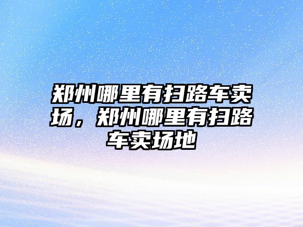 鄭州哪里有掃路車賣場，鄭州哪里有掃路車賣場地