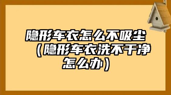 隱形車衣怎么不吸塵（隱形車衣洗不干凈怎么辦）