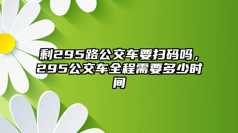 剩295路公交車要掃碼嗎，295公交車全程需要多少時(shí)間