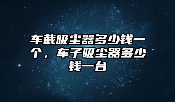 車截吸塵器多少錢一個，車子吸塵器多少錢一臺