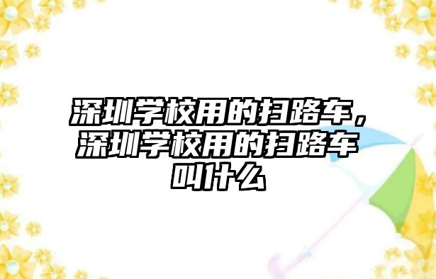 深圳學校用的掃路車，深圳學校用的掃路車叫什么