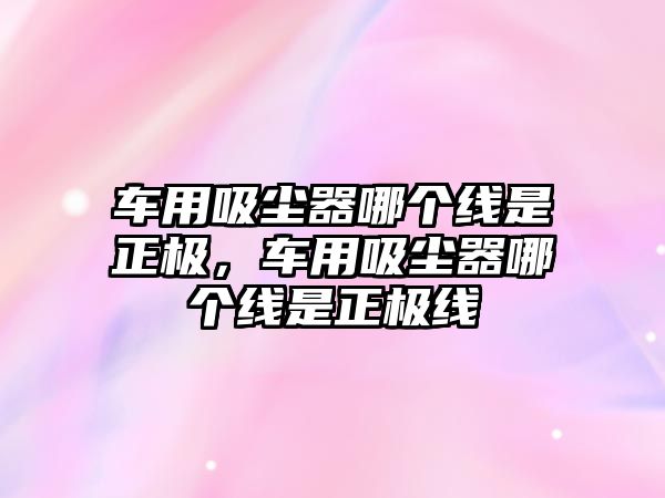 車用吸塵器哪個線是正極，車用吸塵器哪個線是正極線