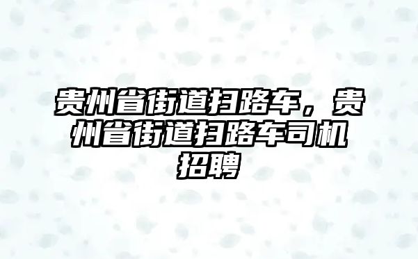 貴州省街道掃路車，貴州省街道掃路車司機招聘