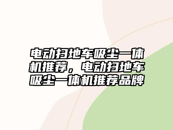 電動掃地車吸塵一體機推薦，電動掃地車吸塵一體機推薦品牌