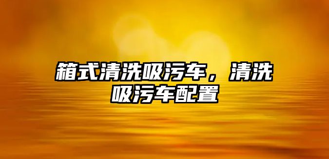 箱式清洗吸污車，清洗吸污車配置