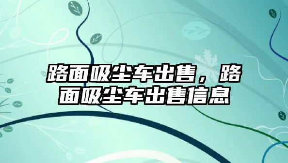 路面吸塵車出售，路面吸塵車出售信息