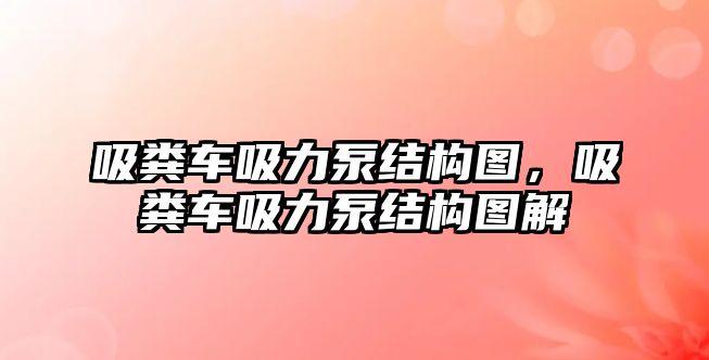 吸糞車吸力泵結構圖，吸糞車吸力泵結構圖解