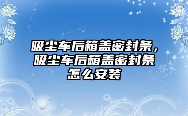 吸塵車后箱蓋密封條，吸塵車后箱蓋密封條怎么安裝