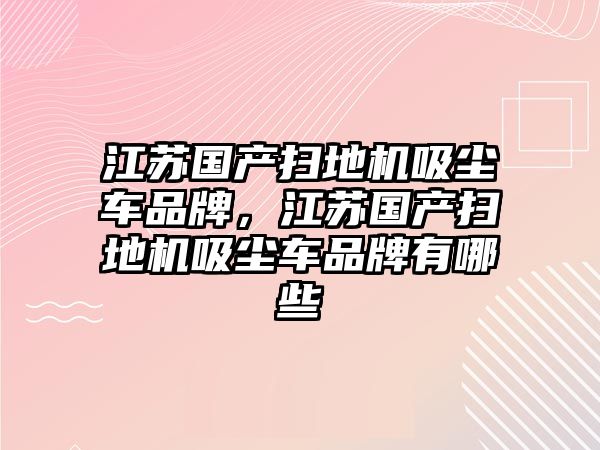 江蘇國產掃地機吸塵車品牌，江蘇國產掃地機吸塵車品牌有哪些