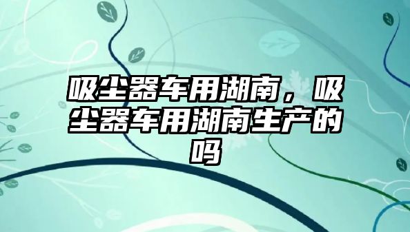 吸塵器車用湖南，吸塵器車用湖南生產的嗎