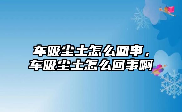 車吸塵土怎么回事，車吸塵土怎么回事啊