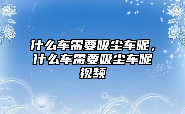 什么車需要吸塵車呢，什么車需要吸塵車呢視頻