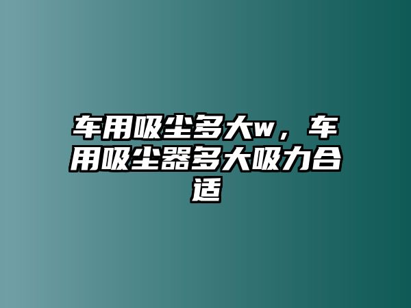 車用吸塵多大w，車用吸塵器多大吸力合適