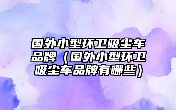 國外小型環(huán)衛(wèi)吸塵車品牌（國外小型環(huán)衛(wèi)吸塵車品牌有哪些）