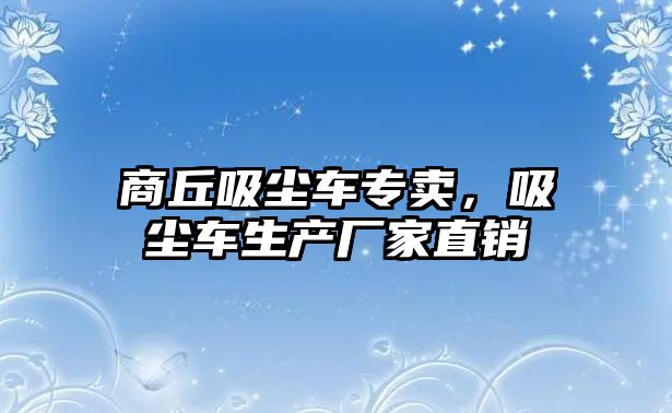 商丘吸塵車專賣，吸塵車生產廠家直銷