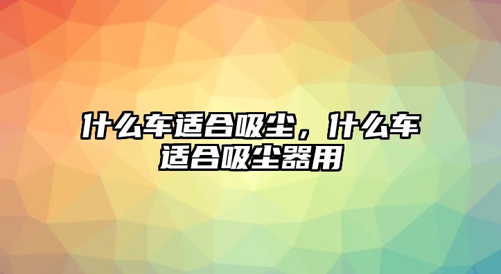 什么車適合吸塵，什么車適合吸塵器用