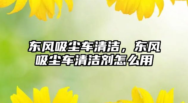 東風吸塵車清潔，東風吸塵車清潔劑怎么用