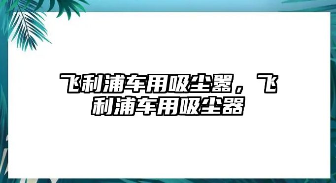 飛利浦車用吸塵囂，飛利浦車用吸塵器